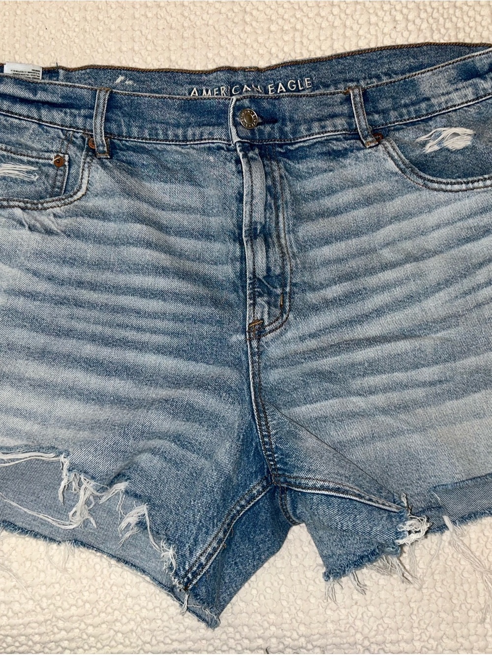 American Eagle Outfitters Light Wash Distressed Denim Shorts